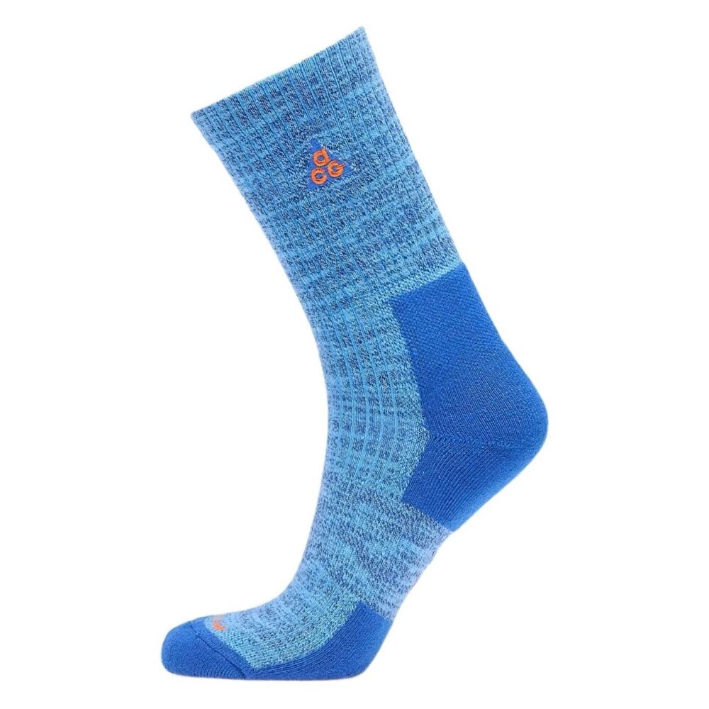 NWT Nike ACG Unisex Everyday Cushioned Crew Socks Size Medium (Blue/Orange Logo)